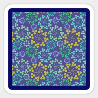 Blue & Green Flower Print Sticker